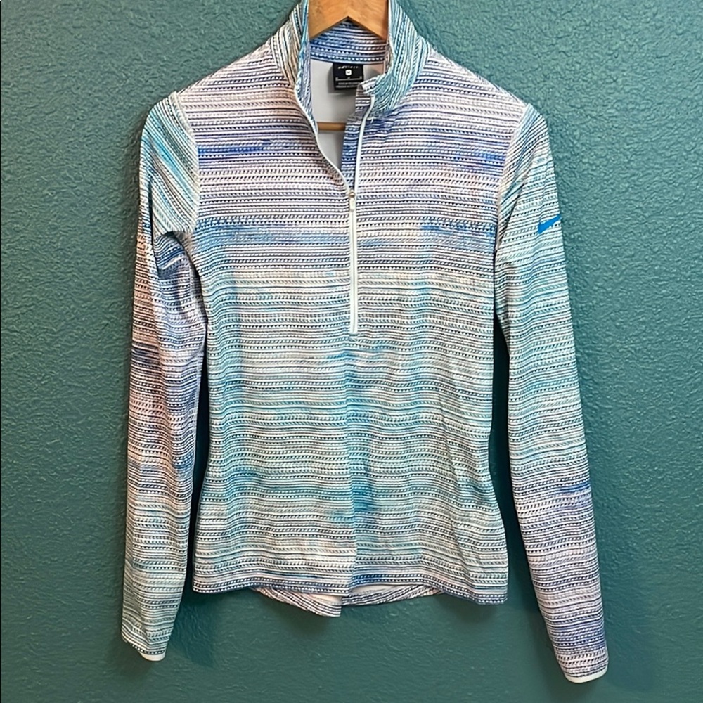 Nike Women's Multicolor Striped Quarter-Zip Sweatshirt